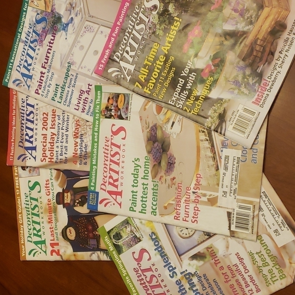 6 Decorative Artists Workbook Magazines 2002